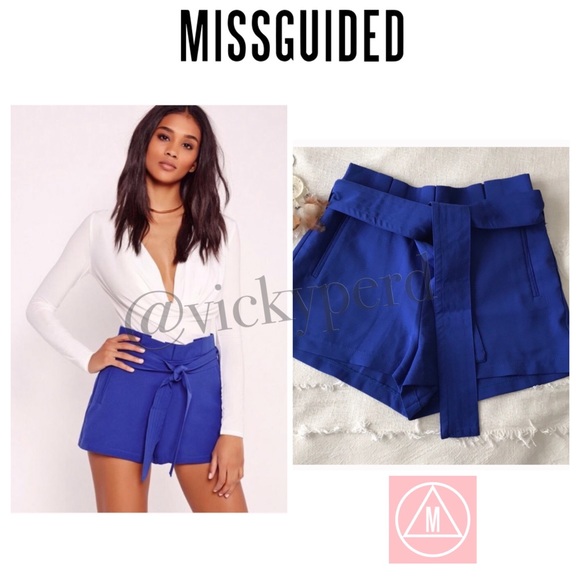 Missguided Pants - 🌿3/$30 Missguided Blue Tie Waist Shorts